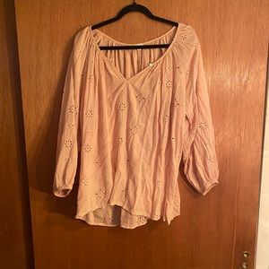 See-Through Peach Blouse